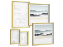 Conjunto De Pinturas Manchas Brancas Fundo Abstrato Espelharte (5 Peças)