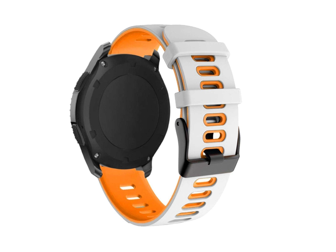 Bracelete Pioneer para Garmin Forerunner 55 Branco e Laranja