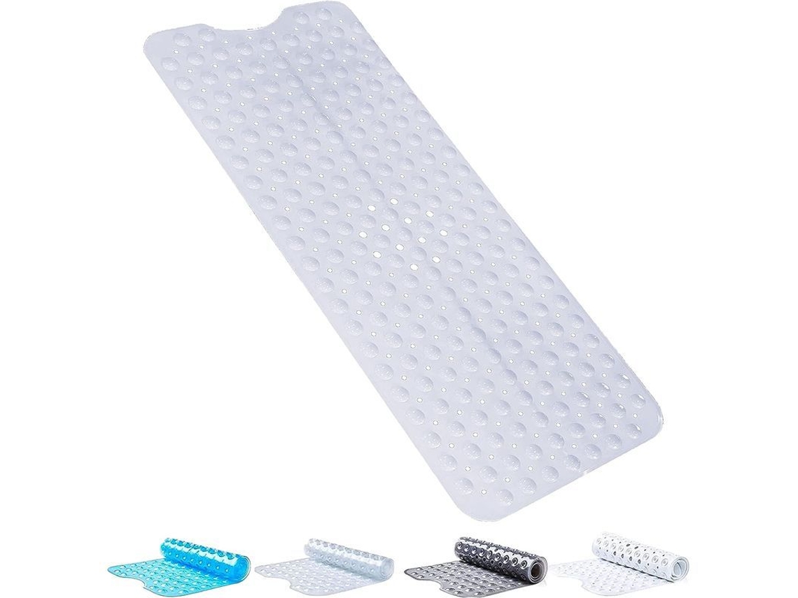 2026-tapete Antideslizante Para Baño Com 200 Ventosas Lavável À Máquina 40x100 Cm Branco Puro
