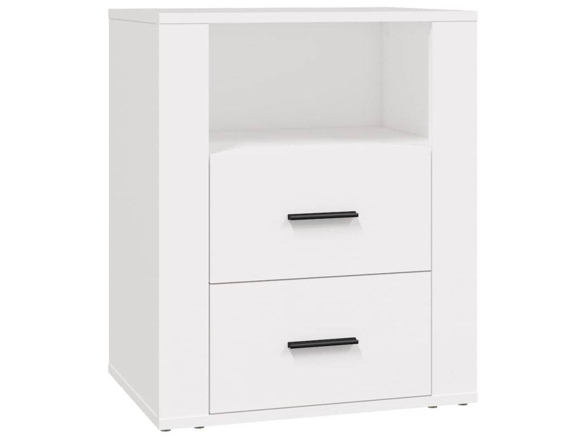 Bedside Cabinet, Bedside Cabinets Vidaxl Branco Madeira Processada (n/a)