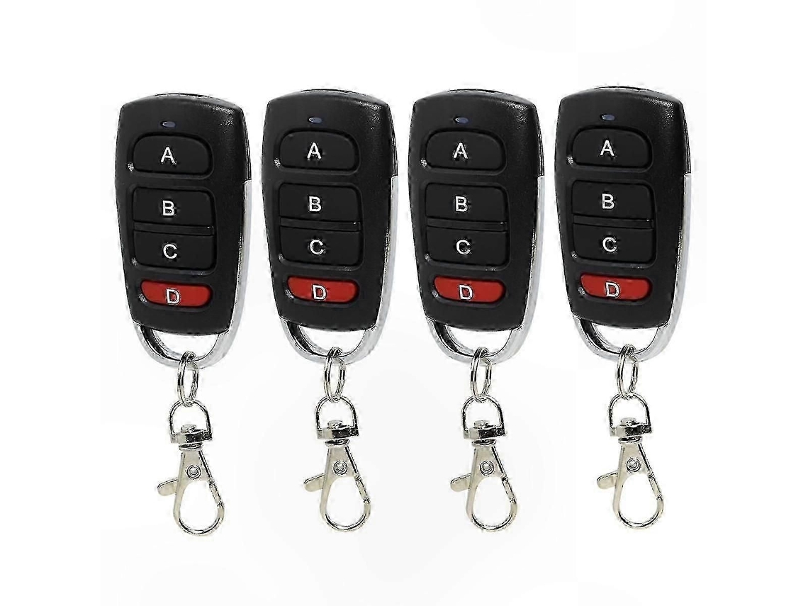Conjunto de 4 Controles Remotos Universais para Portas de Garagem, Transmissor Portátil de 433 Mhz para Portões e Garagens. TAISHENGDA