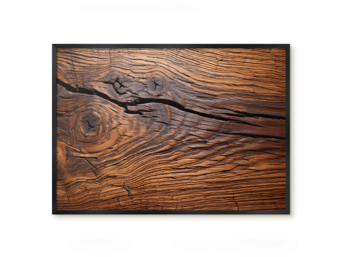 Quadro magnético de parede com textura de madeira para quarto Espelharte (70x50 cm)