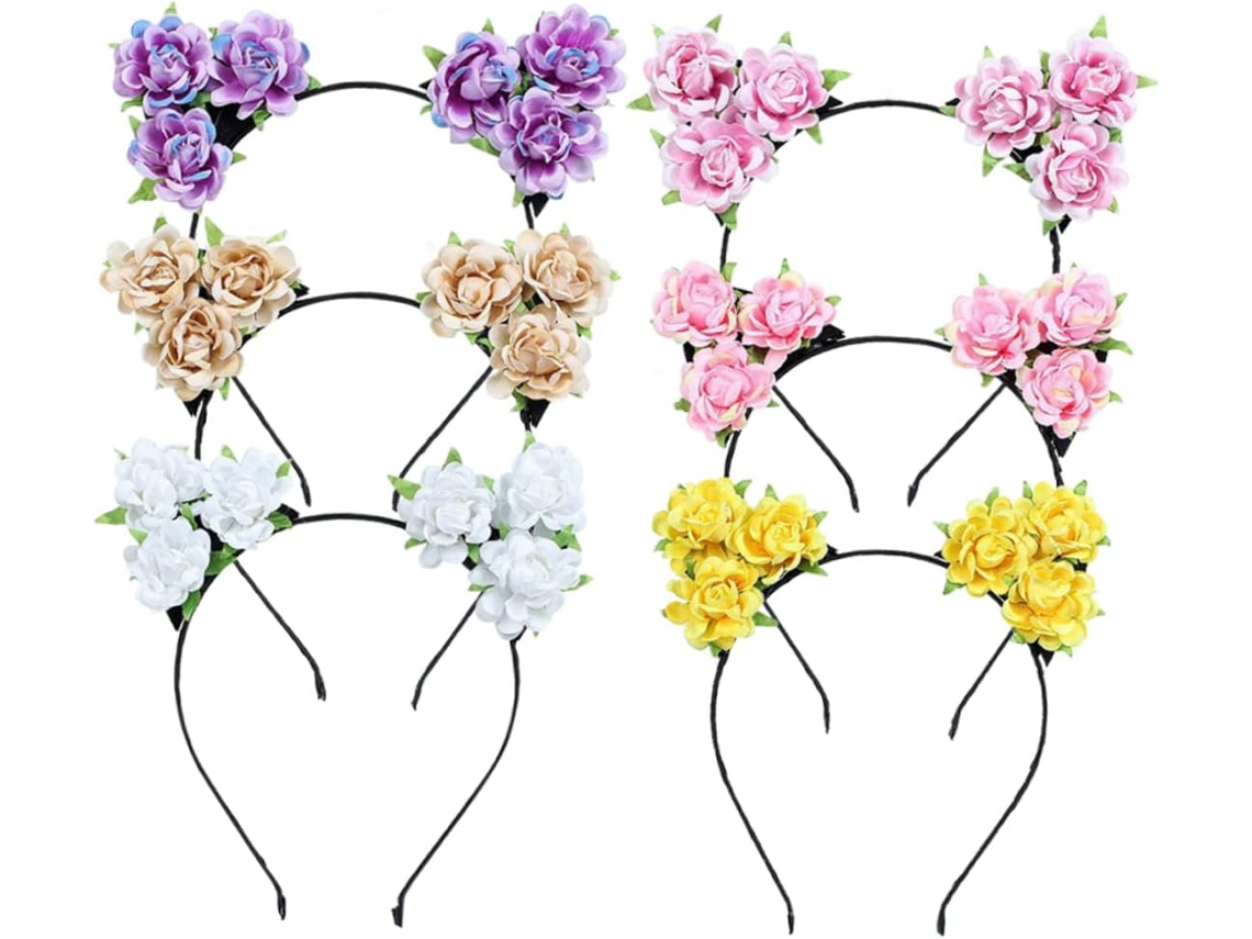 Conjunto De 6 Peças De Acessórios De Cabelo Para Meninas, Incluindo Tiaras E Elásticos Para Cosplay.