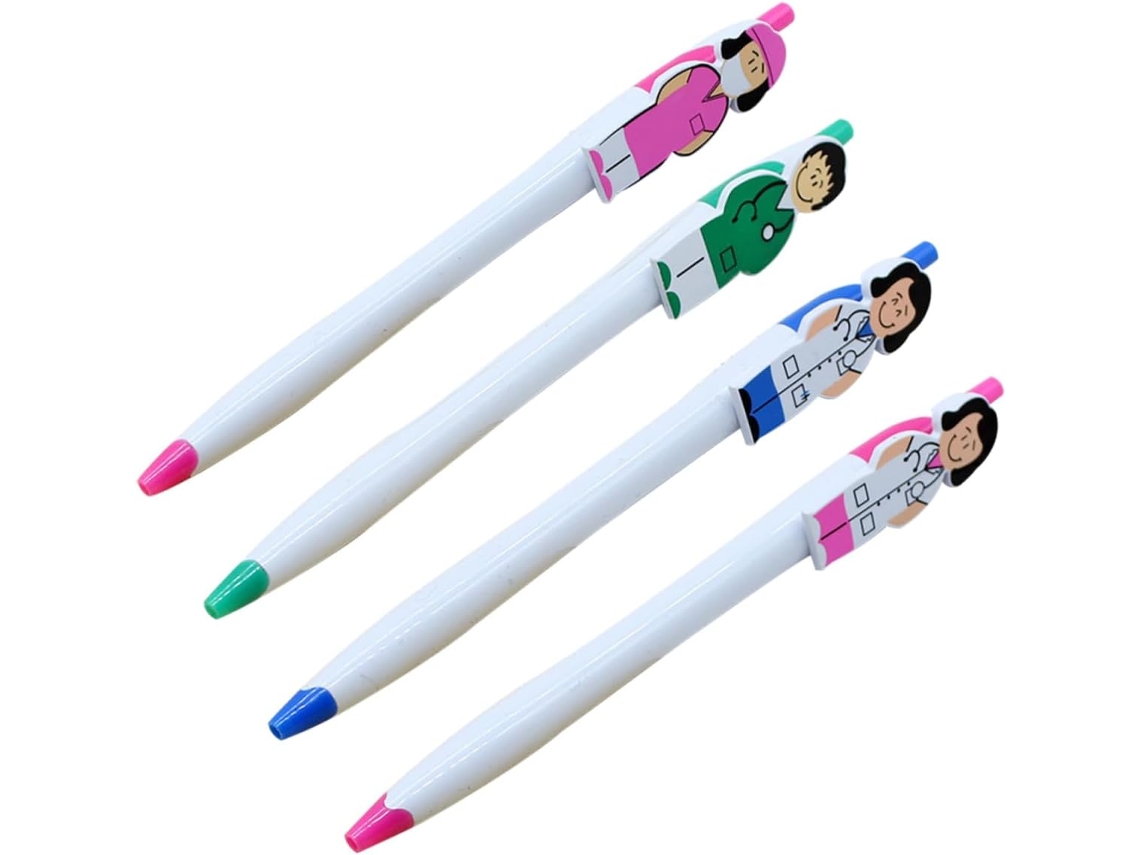 Conjunto De 12 Canetas Esferográficas Criativas Com Desenhos Animados,