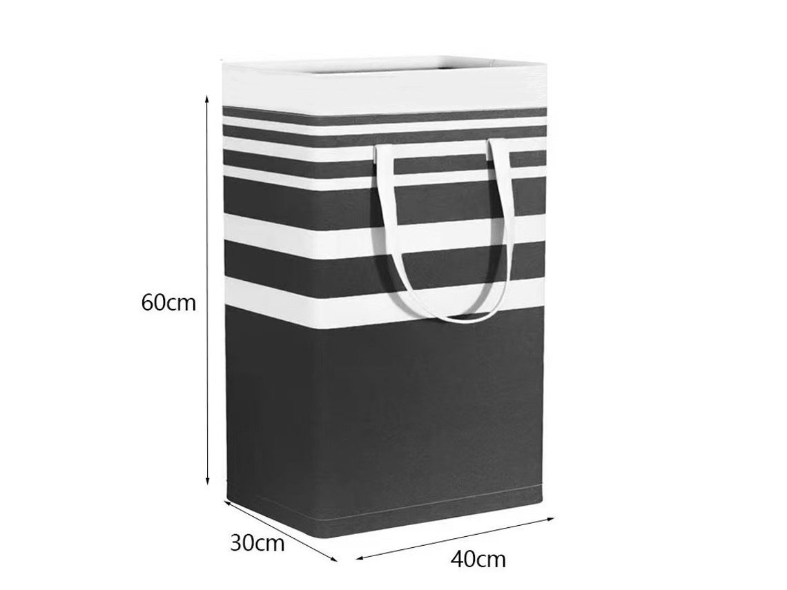 Cesto de roupa suja de 72L com alça de madeira BRILVIBERA