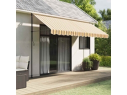 Vidaxl Tecido De Substituição Para Sanefa De Toldo 380x20 Cm Riscas Amarelo/cinzento