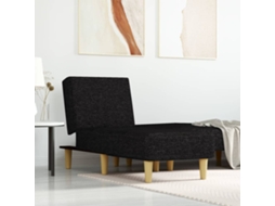 Vidaxl Chaise Longue Tecido Preto