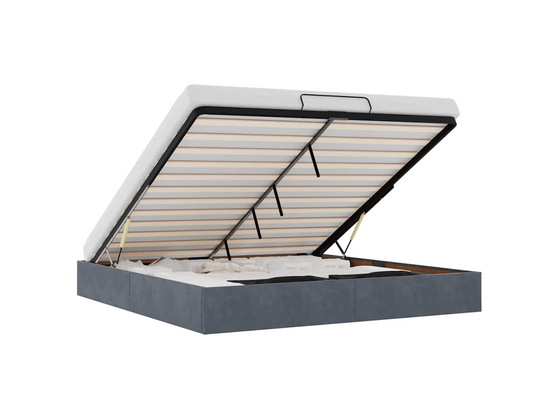 Ottoman Bed, Ottoman Beds Vidaxl Cinzeto Veludo (160 X 200 Cm)