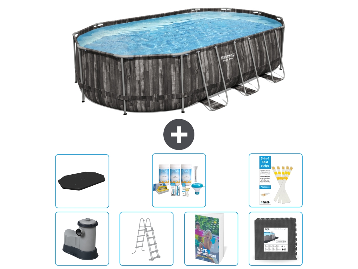 Bestway Piscina Bestway Power Steel Oval - 610x366x122 Cm - 8-peças S581