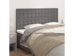 Vidaxl Cabeceira Cinza 200x5x118/128 Cm Couro Sintético