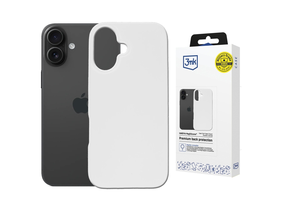 Capa Apple Iphone 16 Plus 3mk Hardy Magsilicone Branco