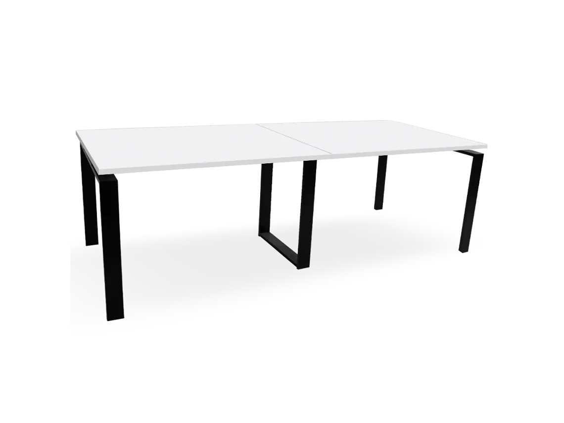 Mesa de Reunião. Estrutura metálica preta. 240x120cm. Branco. OFILIKE OFILIKE