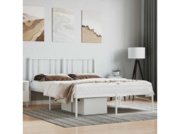 Vidaxl Estrutura De Cama Com Cabeceira 140x200 Cm Metal Branco
