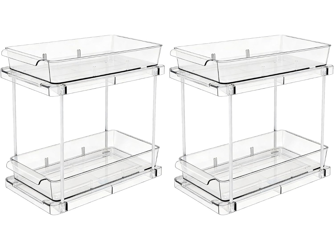 Conjunto De 2 Organizadores Impermeáveis Para Produtos De Limpeza - Prateleiras Deslizantes Para Organização