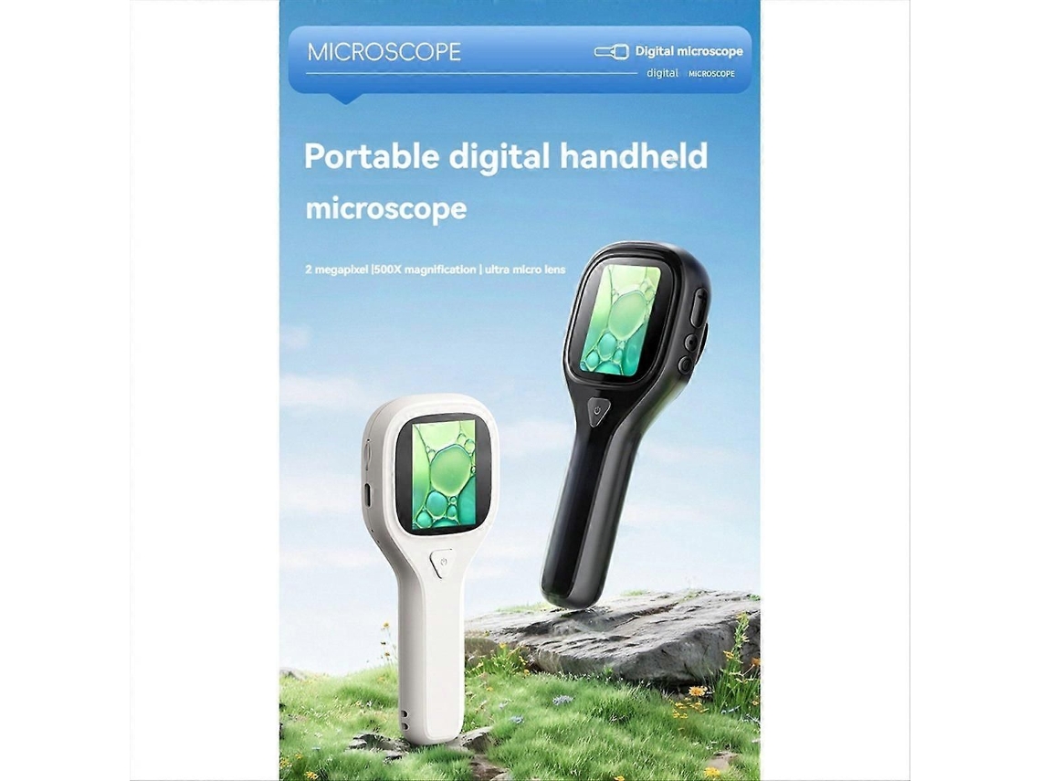 Microscópio Portátil Digital Com Lupa, Luzes Led, Tela Usb De 2 Polegadas E Impressão Digital Em Tecido.