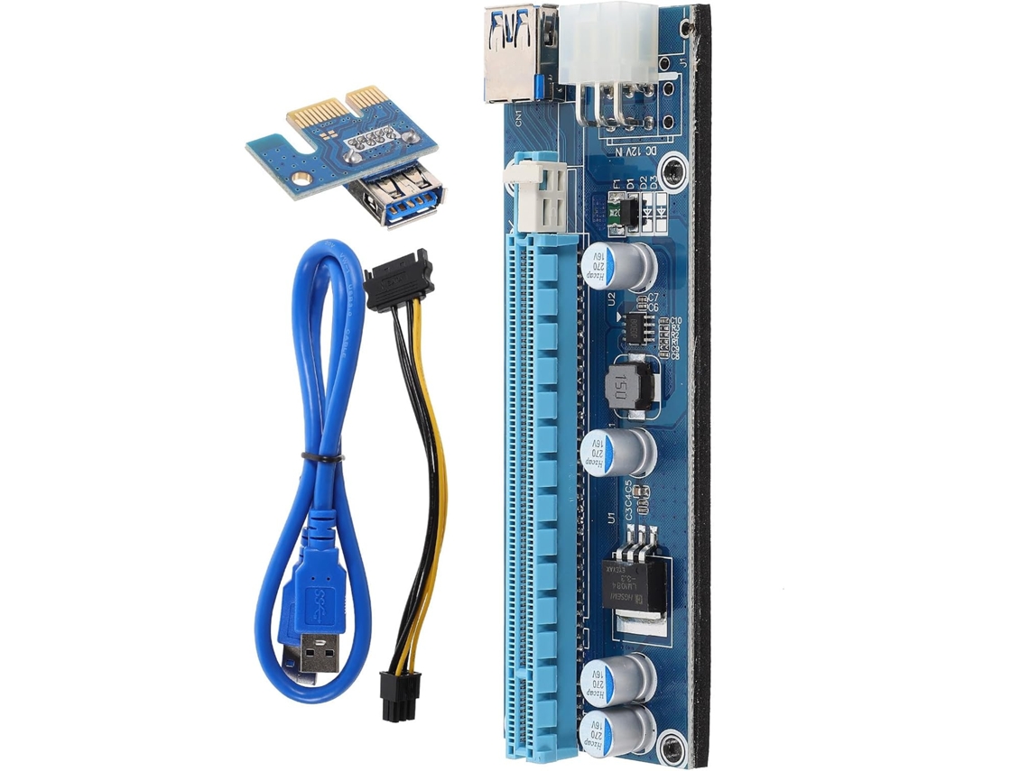 Cabo De Extensão Pcie Eur-e Para Placa Gráfica Pcb, Azul