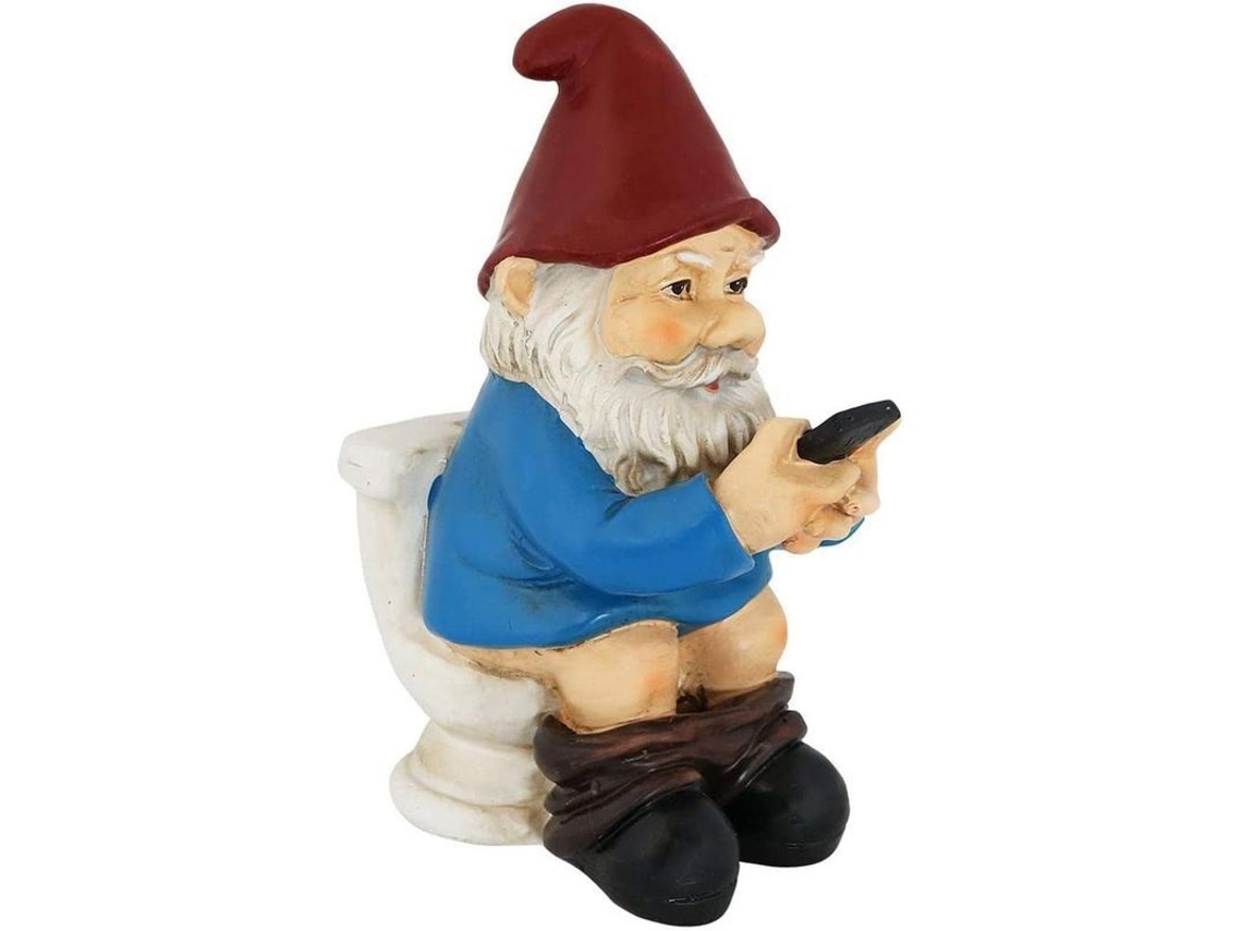 Figura De Duende Jardín Travieso En Inodoro, Ornamento De Resina Para Decoración De Jardín, Casa Y Regalos