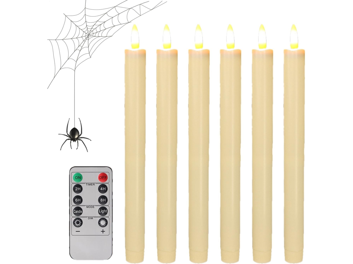 Velas De Led Cônicas, Decorativas, Sem Chama, Alimentadas Por Bateria | Luzes De Vela