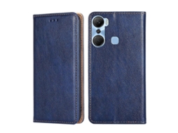 Capa De Celular Em Couro Magnético Com Acabamento Brilhante E Cor Sólida Para Infinix Hot 12 Pro