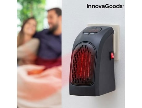 Aquecedor Elétrico De Parede Com Aquecimento Cerâmico Preto Termostato Ajustável Temporizador De 12h Strasse Tech