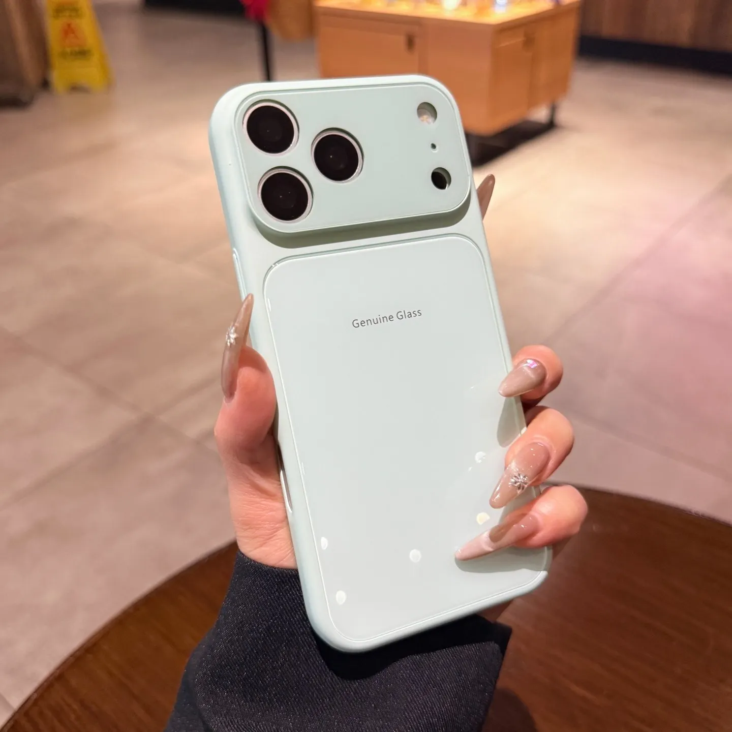 Capa Rígida Brilhante De Vidro Temperado (verde Menta) Para Iphone 15
