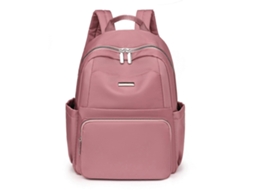 Mochila Escolar Feminina 2024, Modelo Versátil, Em Nylon, Com Alça Dupla, Ideal Para Viagens E Para O Retorno Às Aulas. Cor: Rosa.