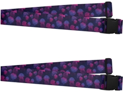 Conjunto De 2 Alças Bagagem Ajustáveis Com Estampa Bolinhas Rosa E Roxas, Ideais Viagens Marítimas, Passeios