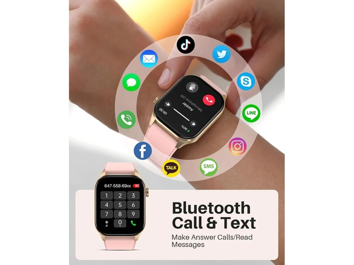 Smartwatch 2,04 polegadas True Infrared Monitoramento de oxigênio no sangue Tecido amoled Monitoramento de saúde à prova d'água Yizhood