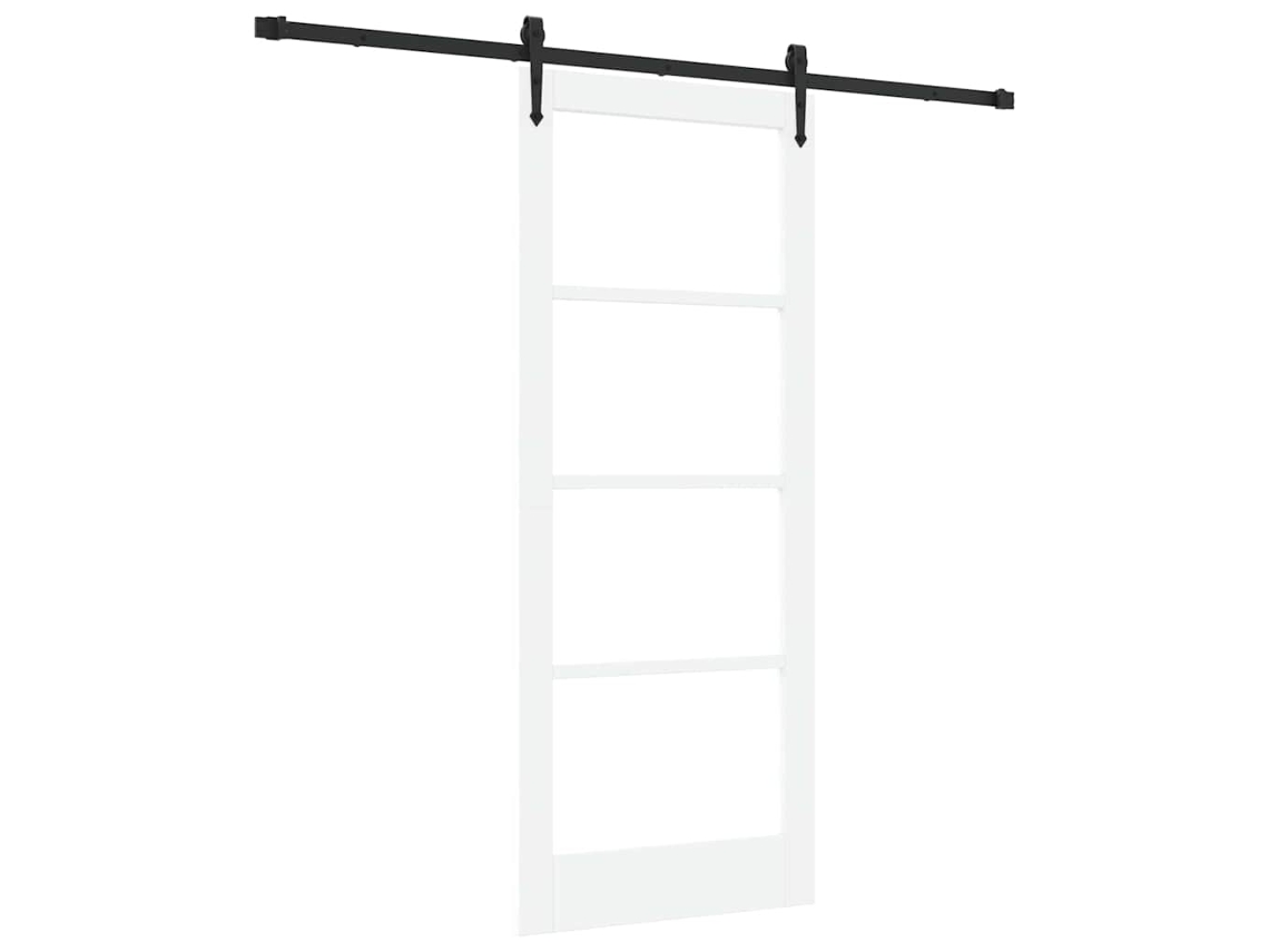Conjunto 1 Porta Deslizante Vidaxl Branco Madeira De Pinho Maciça (83 X 202 Cm)