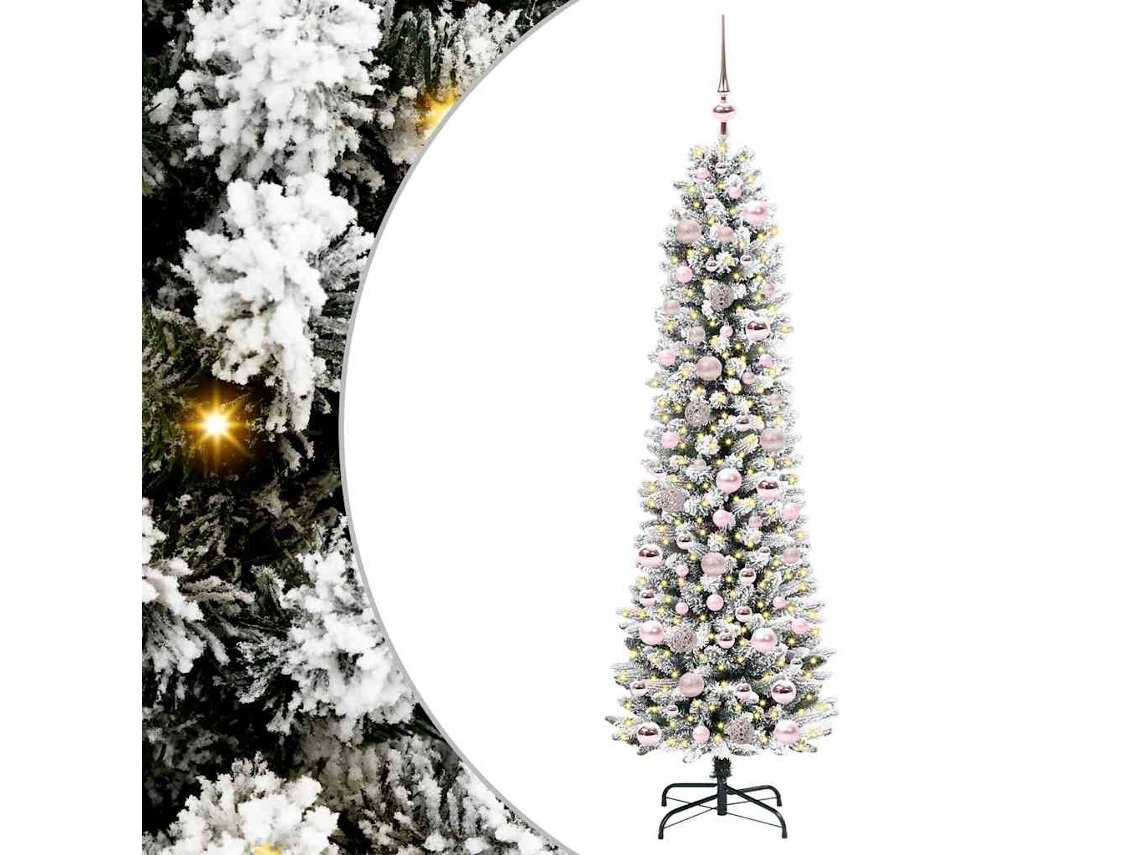 Conjunto 1 Árvore De Natal Artificial Estreita Vidaxl Pvc (53 X 180 Cm)