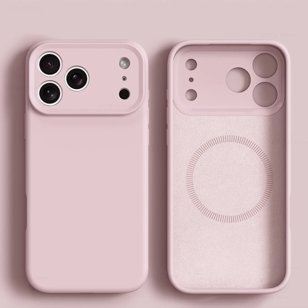 Capa Magnética De Silicone Líquido (rosa Para Iphone 15 Pro Max), Compatível Com Iphone.
