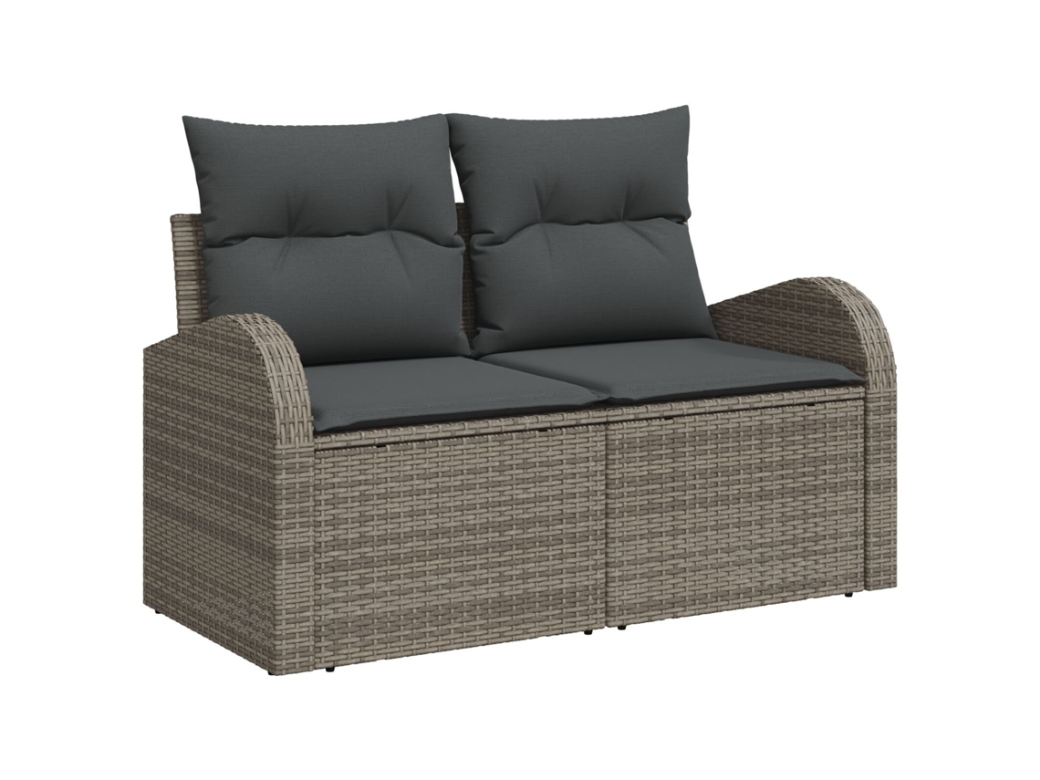 Conjunto 1 Sofá De Jardim Vidaxl Cinzento Vime Pe (124 X 62 X 69cm)