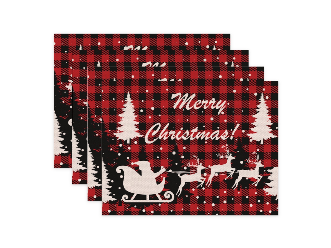 Jogo Americano com Árvore de Natal Decoração de Inverno para Encontros Familiares RNEMITERY