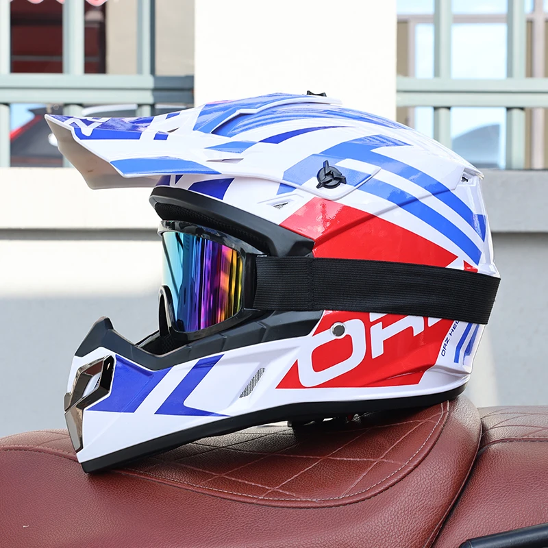 (m) Capacete De Motocross Com Viseira, Certificado Dot, Casco Em Abs, Resistente A Impactos.