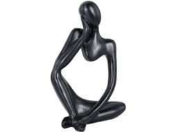 Ornamento De Escultura Mini Thinker Negro Para Sala De Estar Oficina Hogar (derecha)