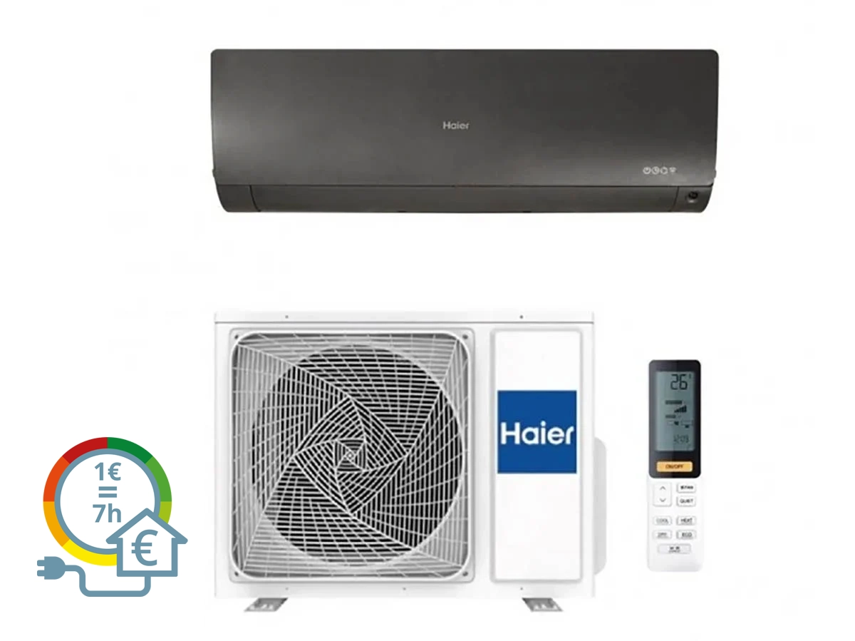 Ar Condicionado HAIER FLEXIS PLUS 18 WIFI PR (37 m² - 18000 BTU - Preto)
