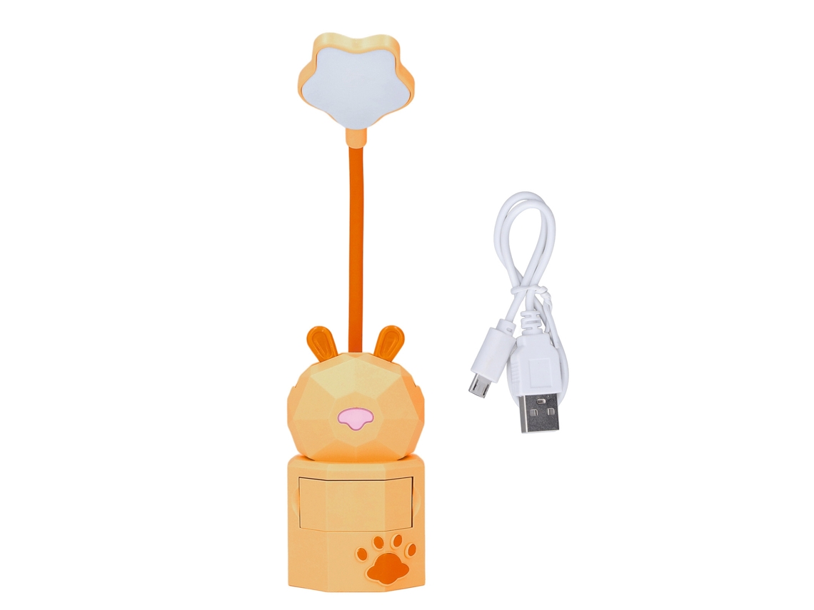 Lâmpada de Leitura Infantil Coelho Desenho Animado Luz Quente USB com Caixa de Armazenamento | S/MARCA