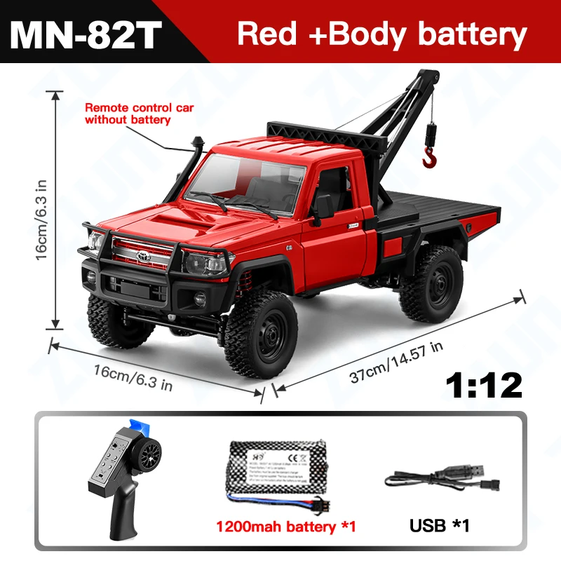 (vermelho) Carrinho De Escalada Com Controle Remoto 2.4g, Brinquedo Modelo Com Tração Nas Quatro Rodas, Adequado Para Crianças E Adultos