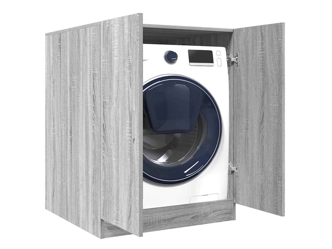 Armário Máquina De Lavar Roupa 71x71,5x91,5 Cm Sonoma Cinza Lovely Home