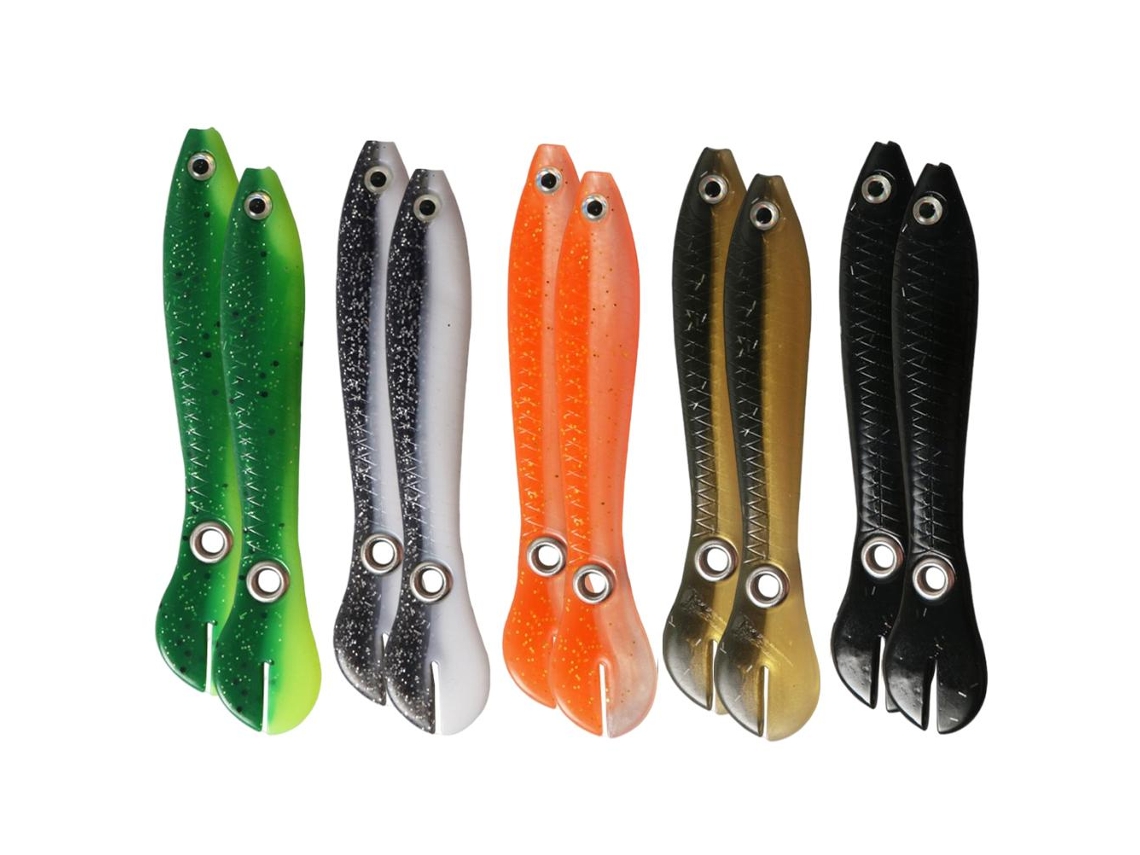 10 Peças Isca Mole 10cm 6g para Peixe Bass Truta