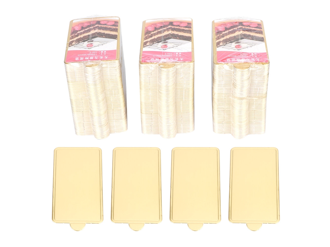 Ronjoe-tabuleiro De Bolo Retangular Dourado 100x60mm Base Papelão Alimentar 300pcs