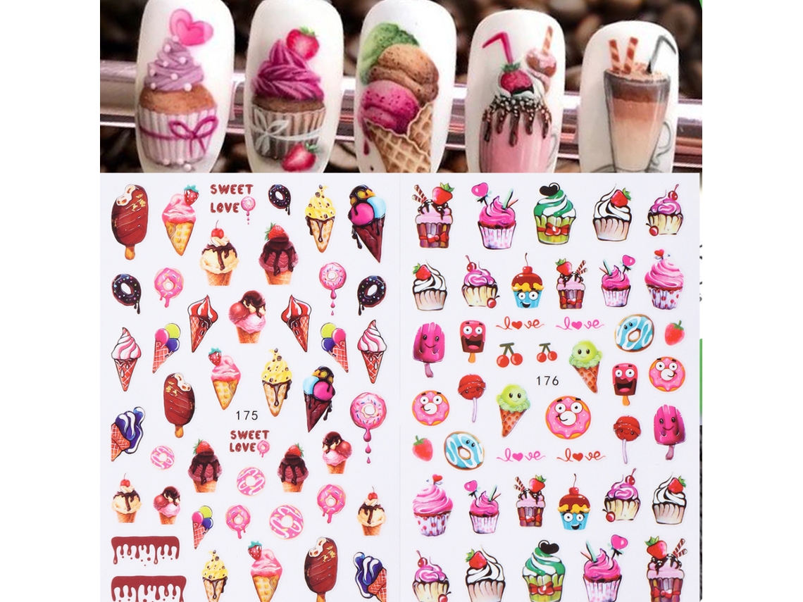 Kit com 2 Adesivos de Unha 3d com Olho Grego, Decoração de Unhas para o Verão. MDUG