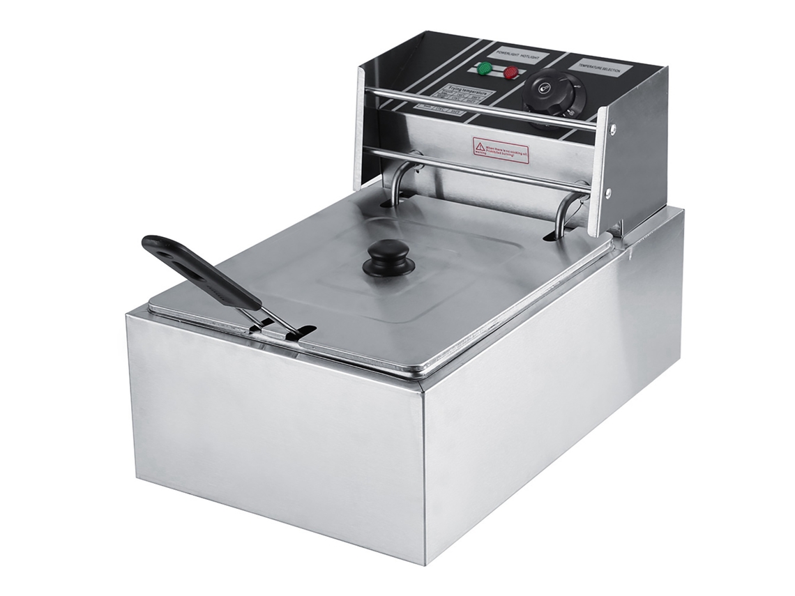 Fritadeira elétrica de aço inoxidável 6L para uso profissional e doméstico com cesta LAXISCREED