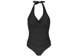 2026-traje De Baño Monokini Control De Vientre Cuello V Halter Negro