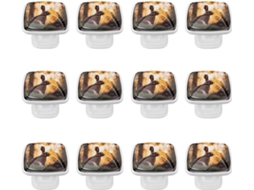 Puxadores E Maçanetas Quadradas Para Armários De Cozinha, Conjunto De 12 Peças, Com Coelhos Marrons E Detalhes Em