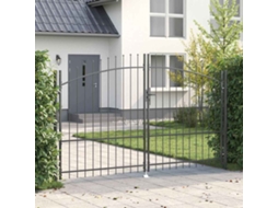 Vidaxl Portão Duplo Woerden 299,5 X 224,5 Cm Aço Cinzento Trancável
