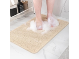 Tapete De Banho Microfibra Absorvente E Lavável, 40x60 Cm, Bege