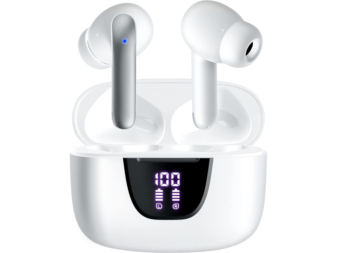 Auscultadores Bluetooth 5.3 45h Reprodução Ecrã Led Microfone Controlo Tátil IPX5 JIAPEI