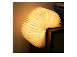 Luminária de Livro Led em Madeira Bs Madeira de Bordo Branca 12X9X2.5 Cm