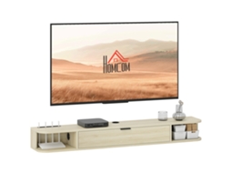 Móvel de TV suspenso com orifício para cabos 60 polegadas 140x24x16 cm | S/MARCA